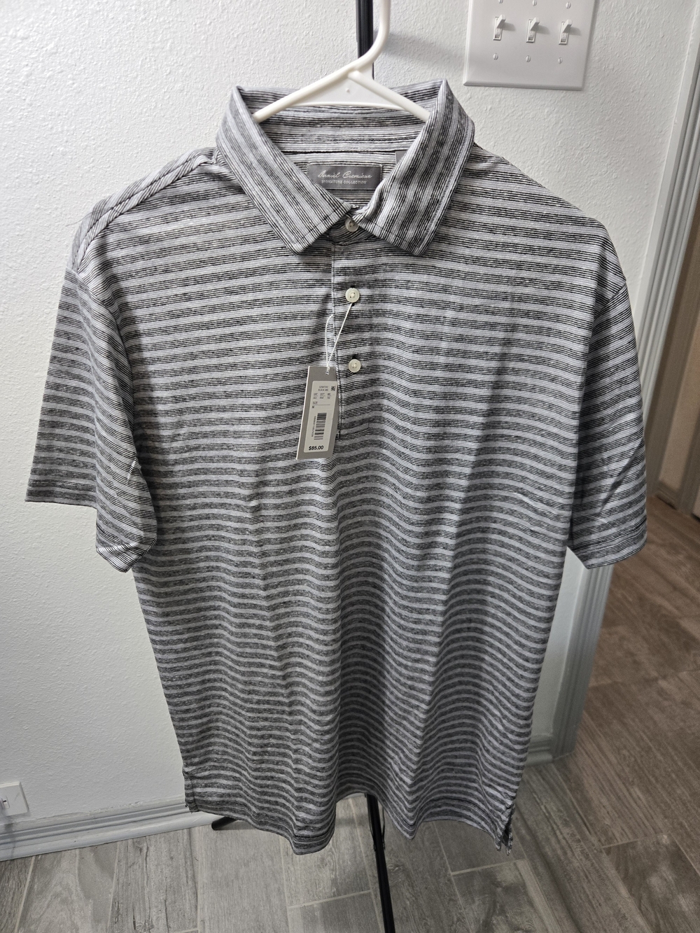 Daniel Cremieux Gray Striped Polo Shirt